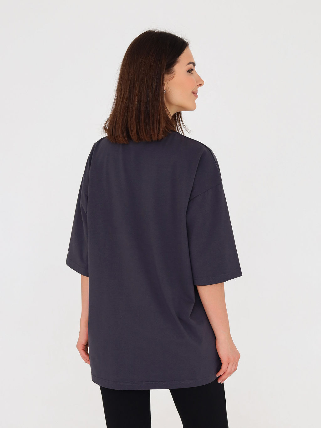 Футболка овер unisex, графит - Inzibe фото 3