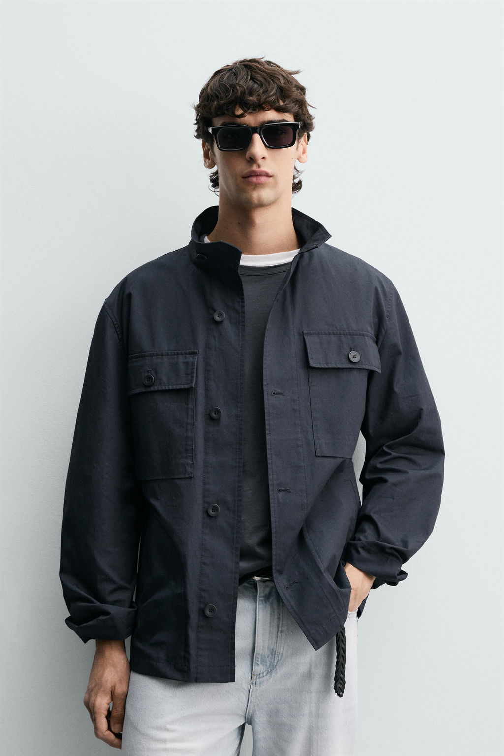 SOBRECAMISA ESTRUCTURA BOLSILLOS / Marino - Zara фото 2