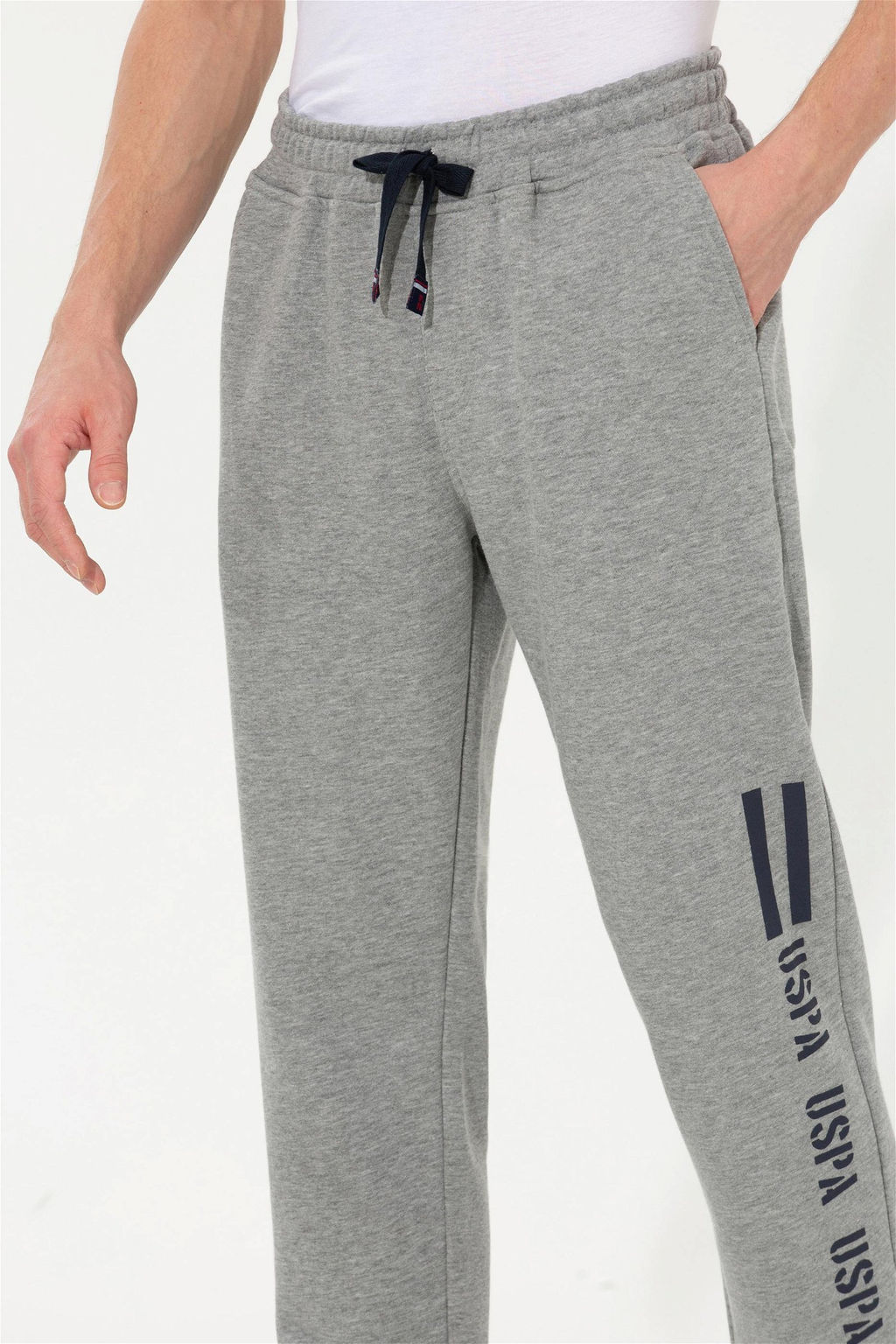 Мужские серые меланжевые спортивные штаны - U.s. polo assn фото 6