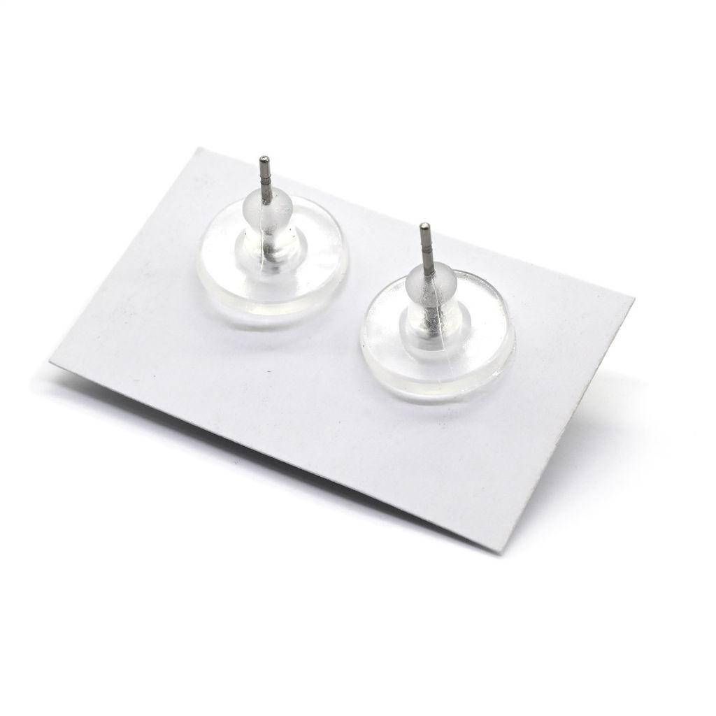 Серьги гвоздики (пусеты) розовый кварц 10мм Радуга камня