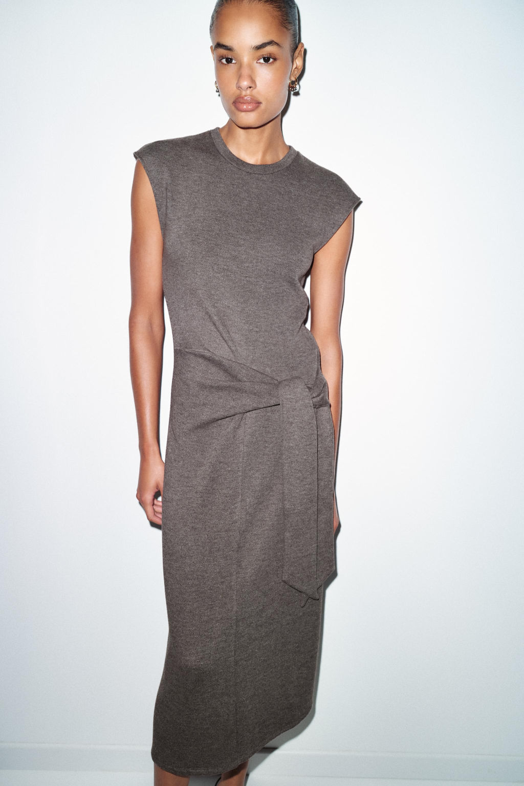 VESTIDO SOFT NUDO / Marr?n oscuro - Zara фото 3