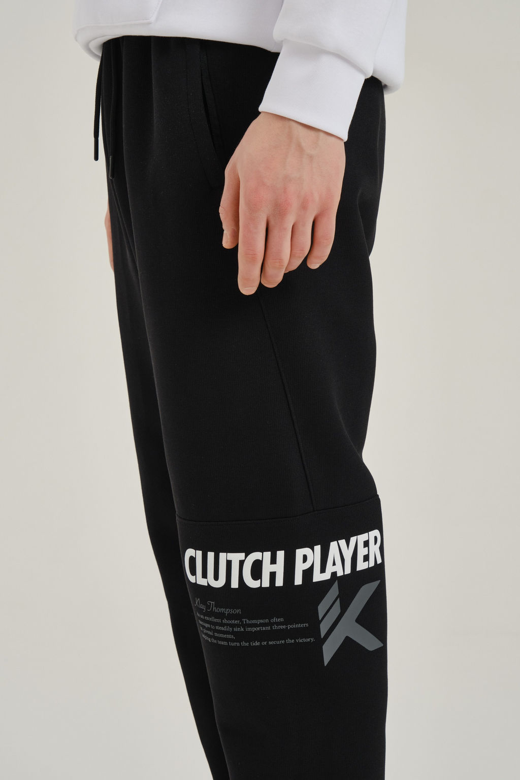 Брюки трикотажные Черный/Белый CLUTCH PLAYER Knit Track Pants - Anta фото 6
