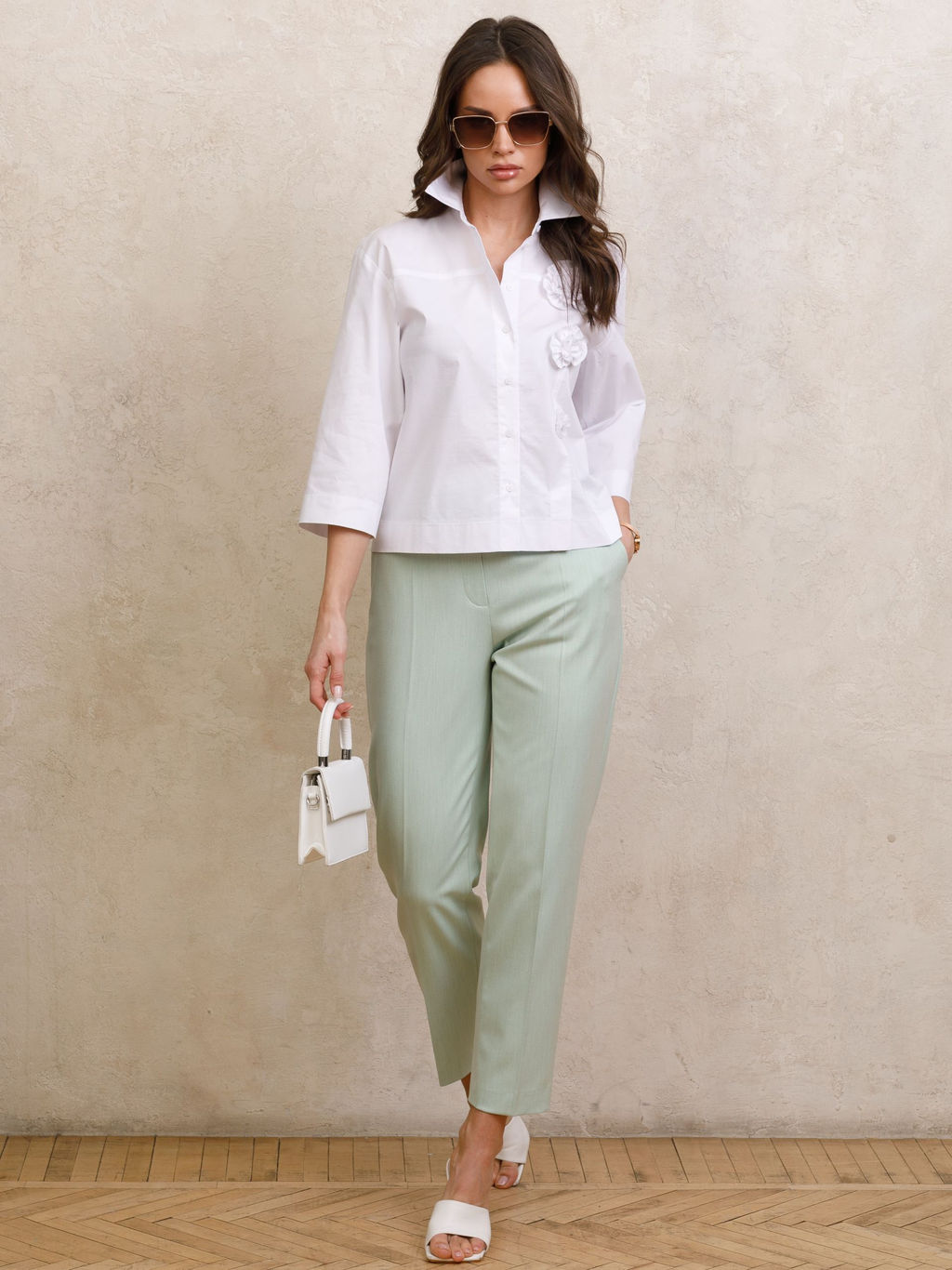 Блузка с декоративными цветами - Stilla фото 2