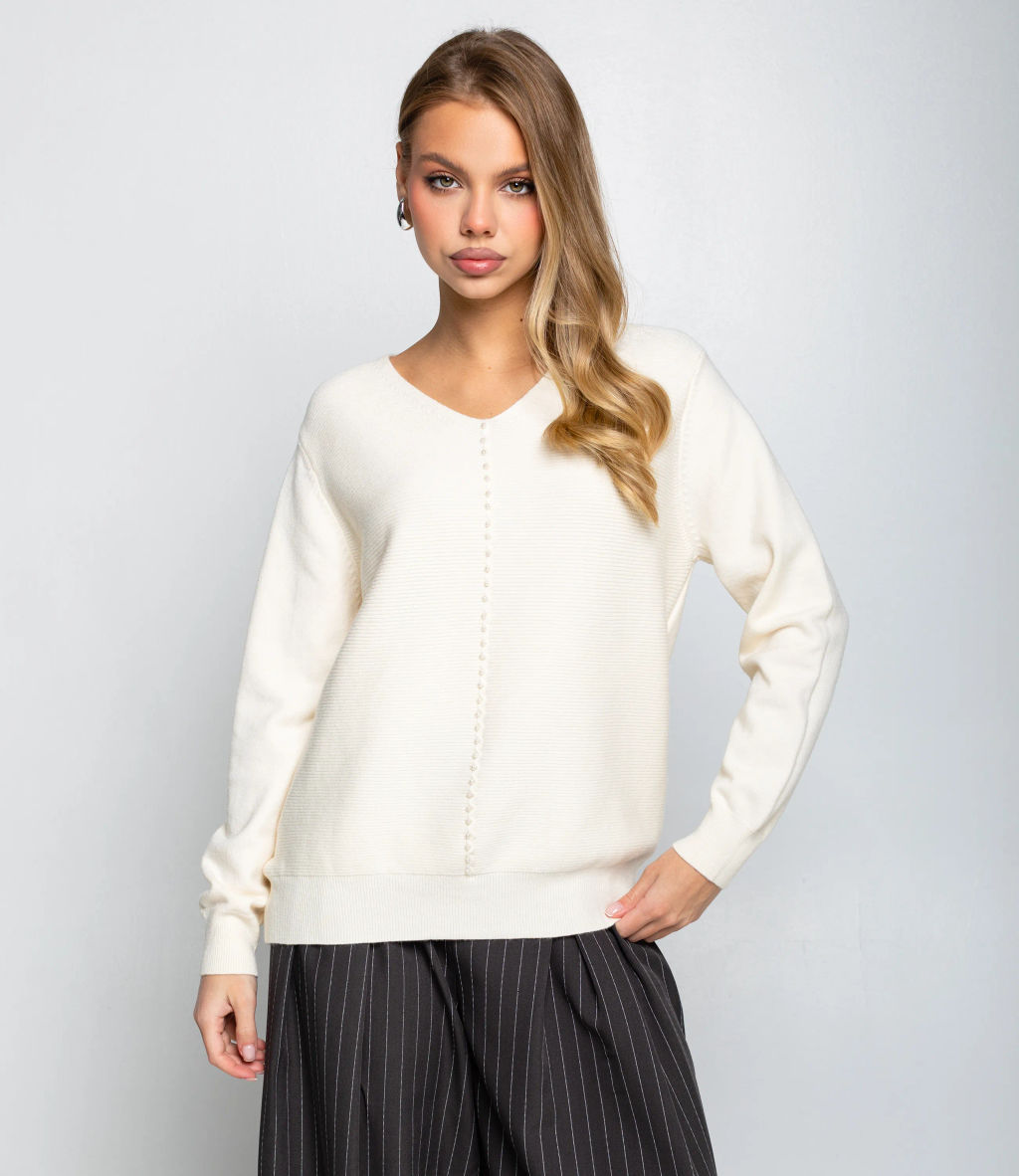 Джемпер #КТ8208, кремовый