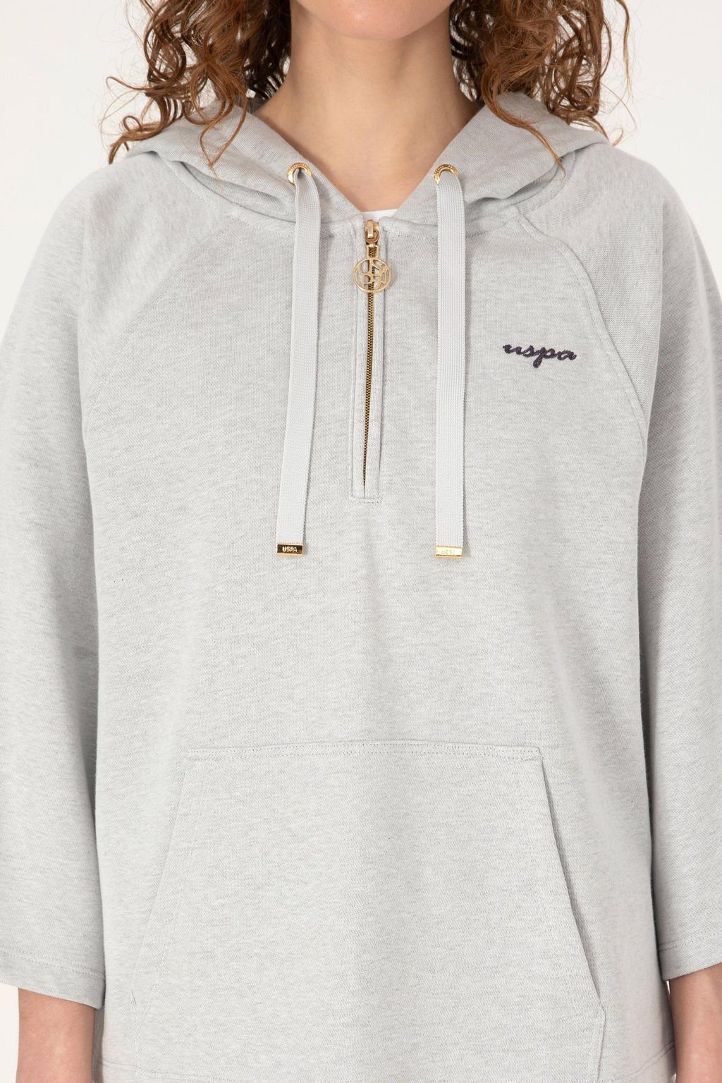 Kad_n Gri Melanj Basic Sweatshirt - U.s. polo assn фото 6