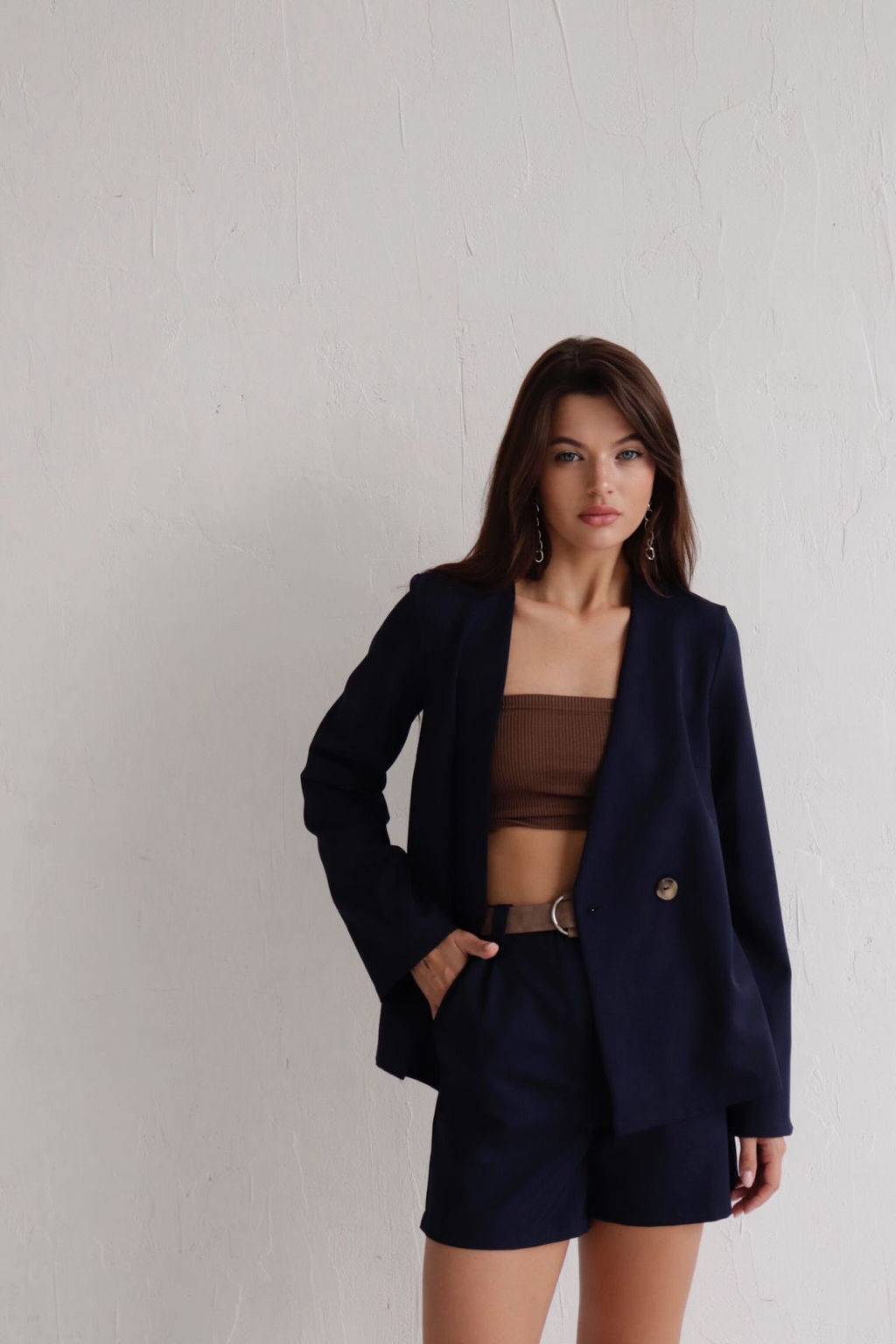 Костюм с шортами тёмно-синий - Martichelli фото 3