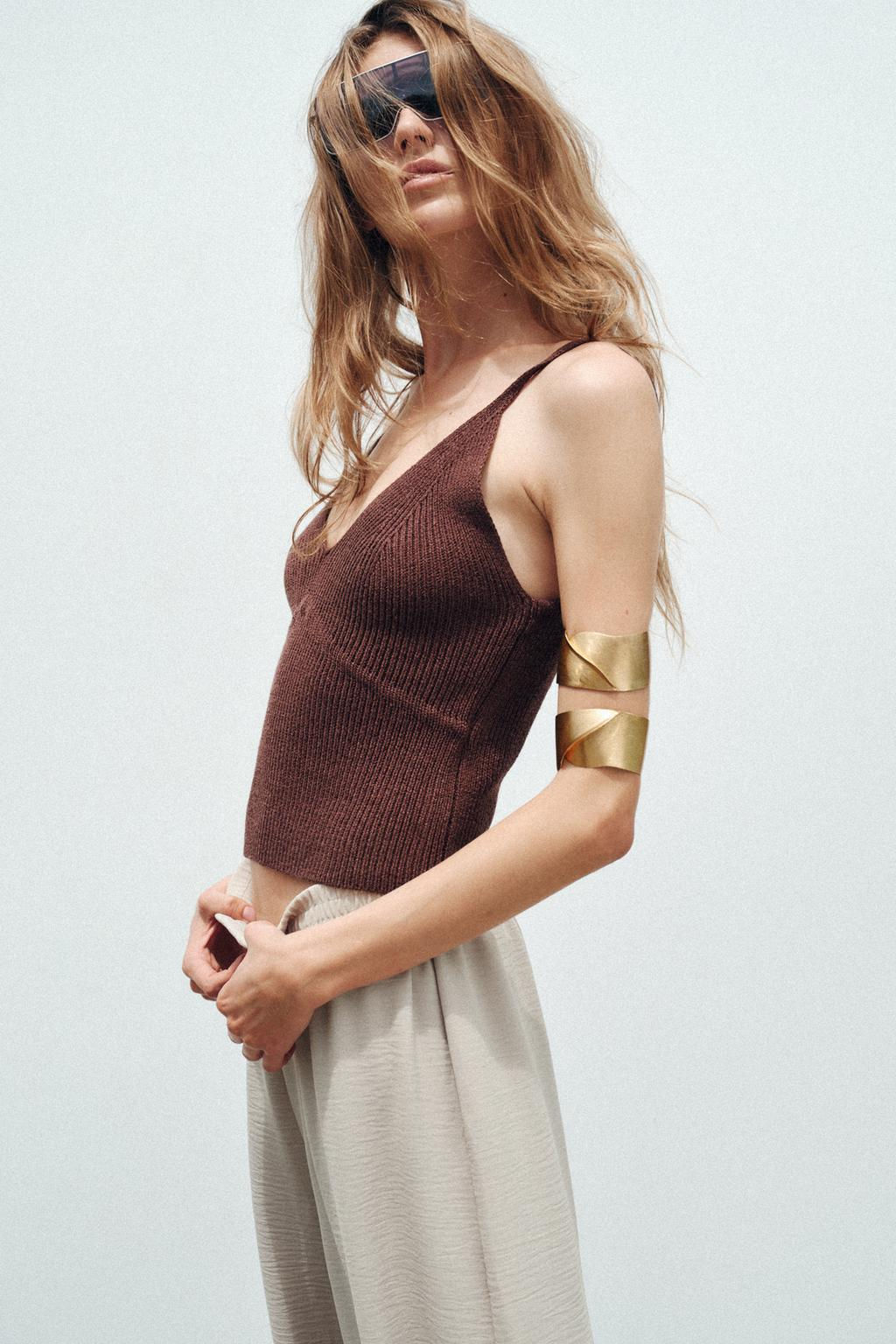 KNIT V-NECK TOP - Zara фото 5