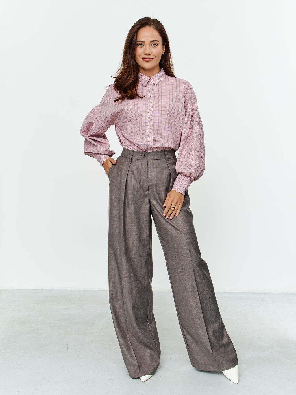 Блузка женская дл. рук. T-lab TL-B-006P-0275-розовый клетка  фото 6