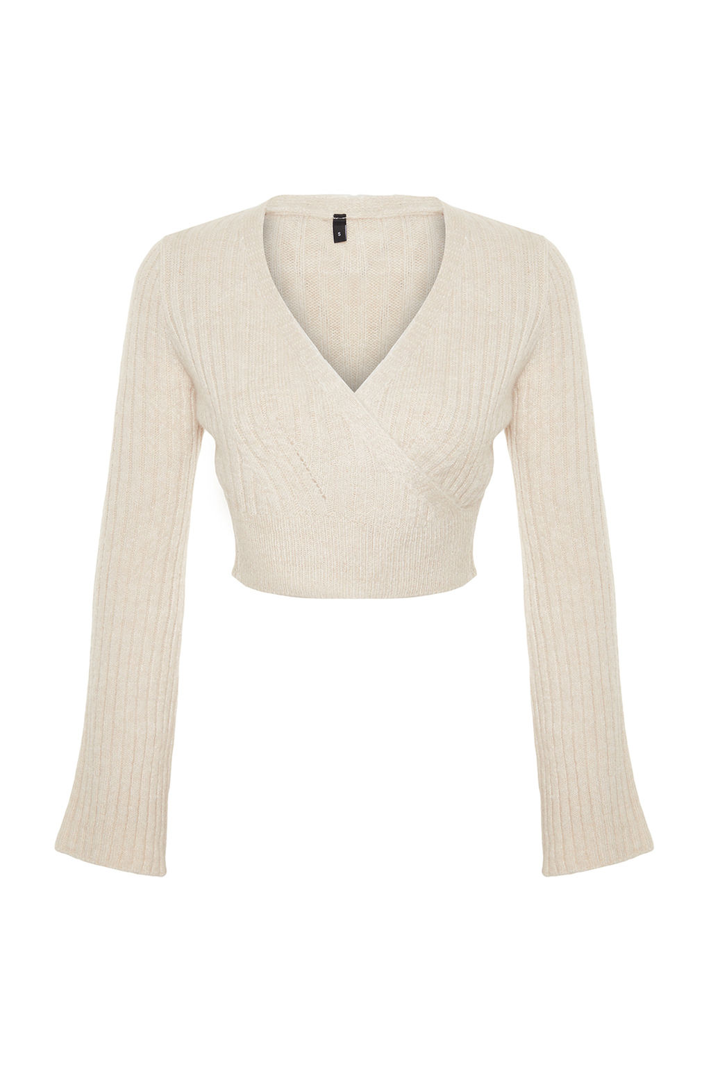 Mint Crop Yumusak Dokulu Kruvaze Triko Kazak TWOAW24KZ00381 - Trendyolmilla фото 16