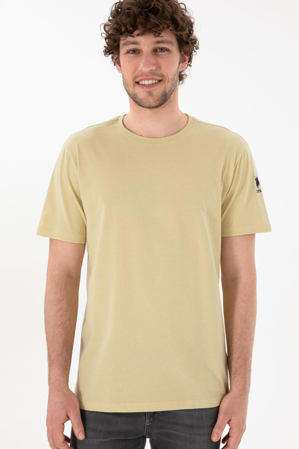 Erkek Regular Fit Bisiklet Yaka A__k Haki Basic Ti__rt Sepette S_rpriz _ndirim - U.s. polo assn фото 4