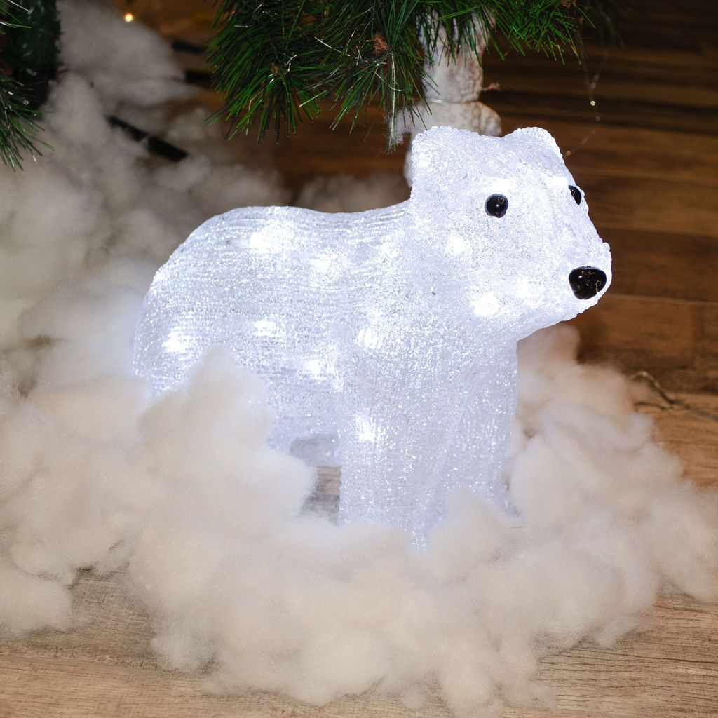 ULD-M3125-040/STA WHITE IP20 WHITE BEAR-4 Фигура светодиодная Белый медведь-4, 32*25см, 40 светодиодов. Белый свет. Провод прозрачный. TM Uniel