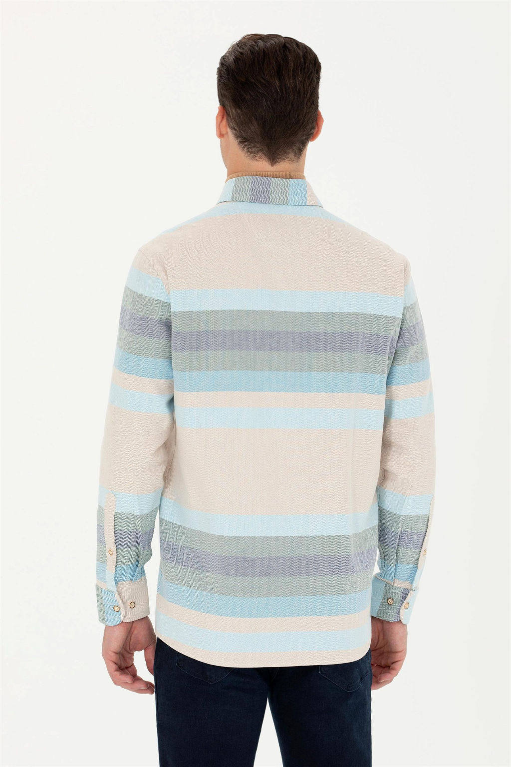 U. S. Polo Assn Мужская синяя рубашка с длинным рукавом - U.s. polo assn фото 12