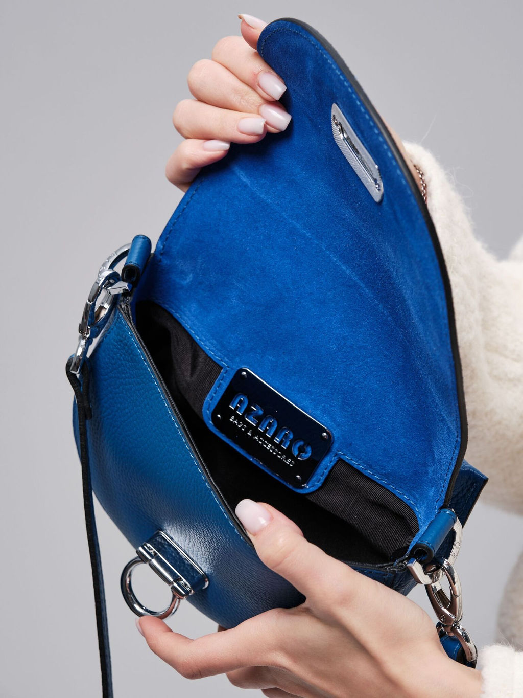 Сумка замшевая Azaro 31032 синяя гуашь