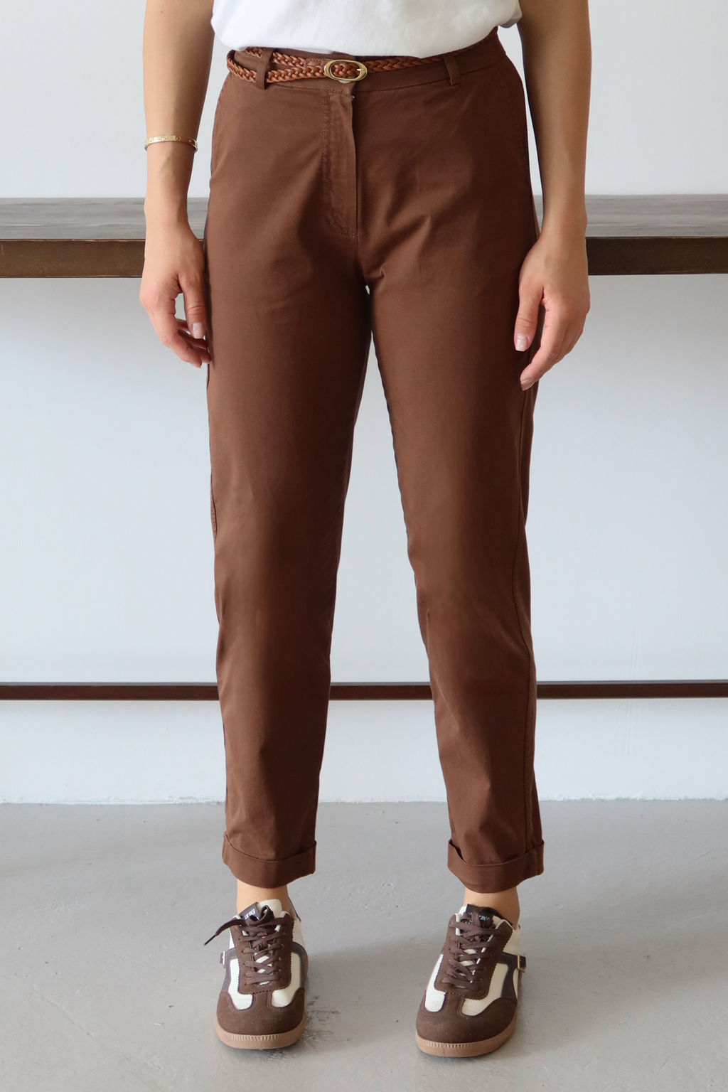 Kahverengi Kemerli Chino Pantolon TWOAW26PL00109