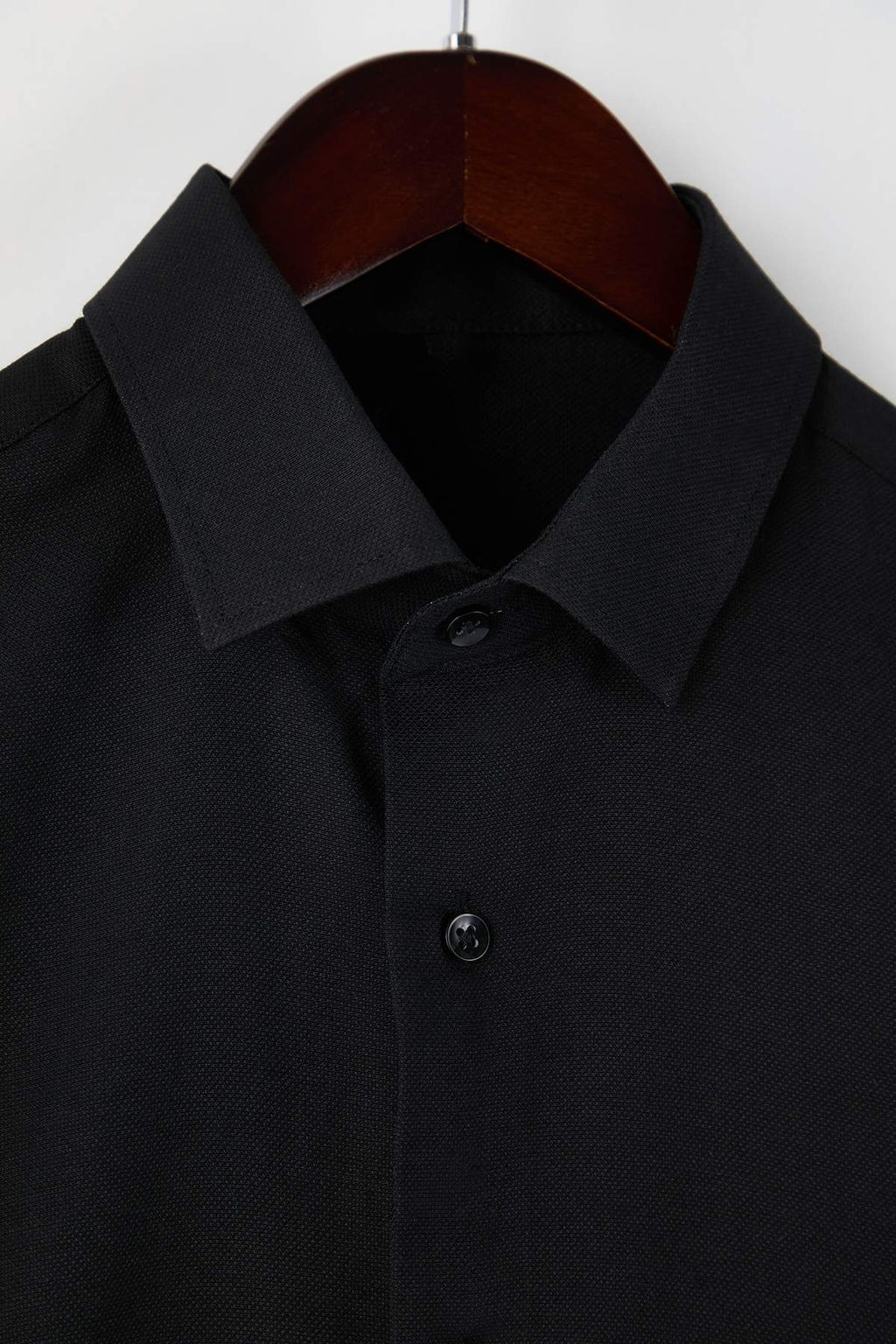 Siyah-Beyaz 2li Tak?m Slim Fit Oxford Kolay Utulenebilir Nefes Alan Erkek Gomlek TMNSS26GO00001 - Trendyolmilla фото 3