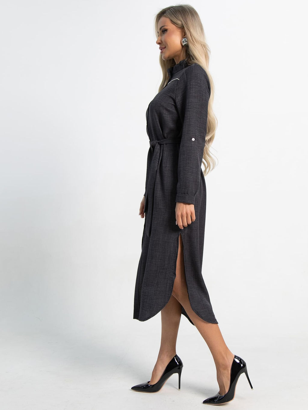 Платье-рубашка Долли (черное) П15482-10М