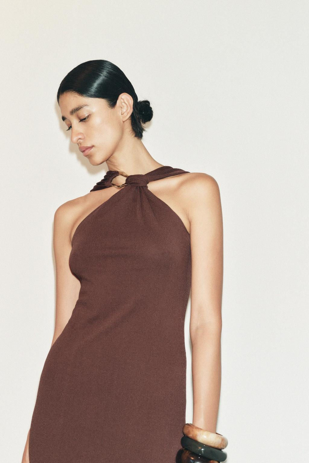 GOLD APPLIQUE KNOT DRESS - Zara фото 2