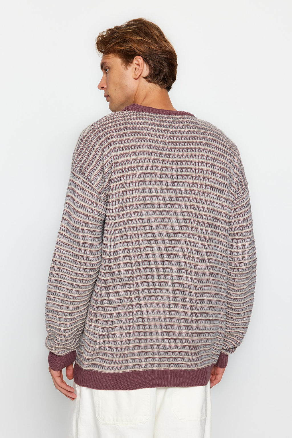 Trendyolmilla Man Camel Regular Bisiklet Yaka Jakarl? Kazak TMNAW22KZ0658  фото 19