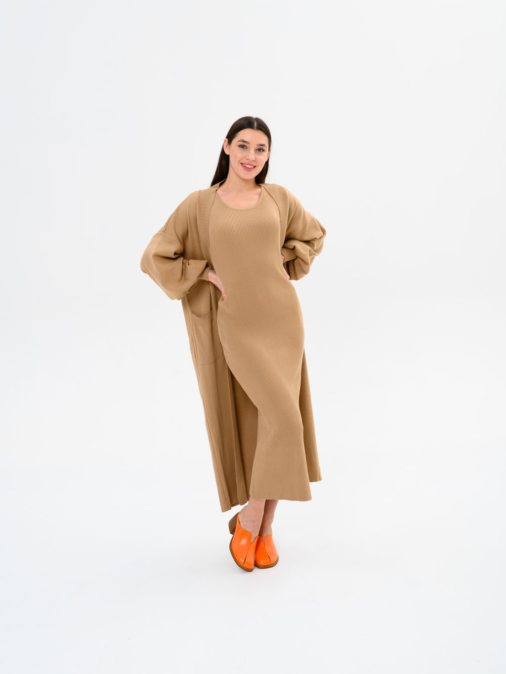 Сабо 5200.23663br.Оранжевый+коричневый