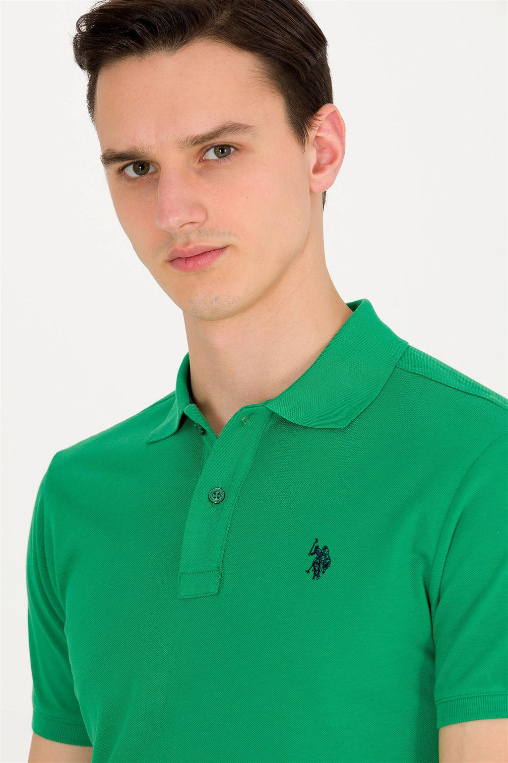 Мужская зеленая футболка с воротником поло Basic - U.s. polo assn фото 7