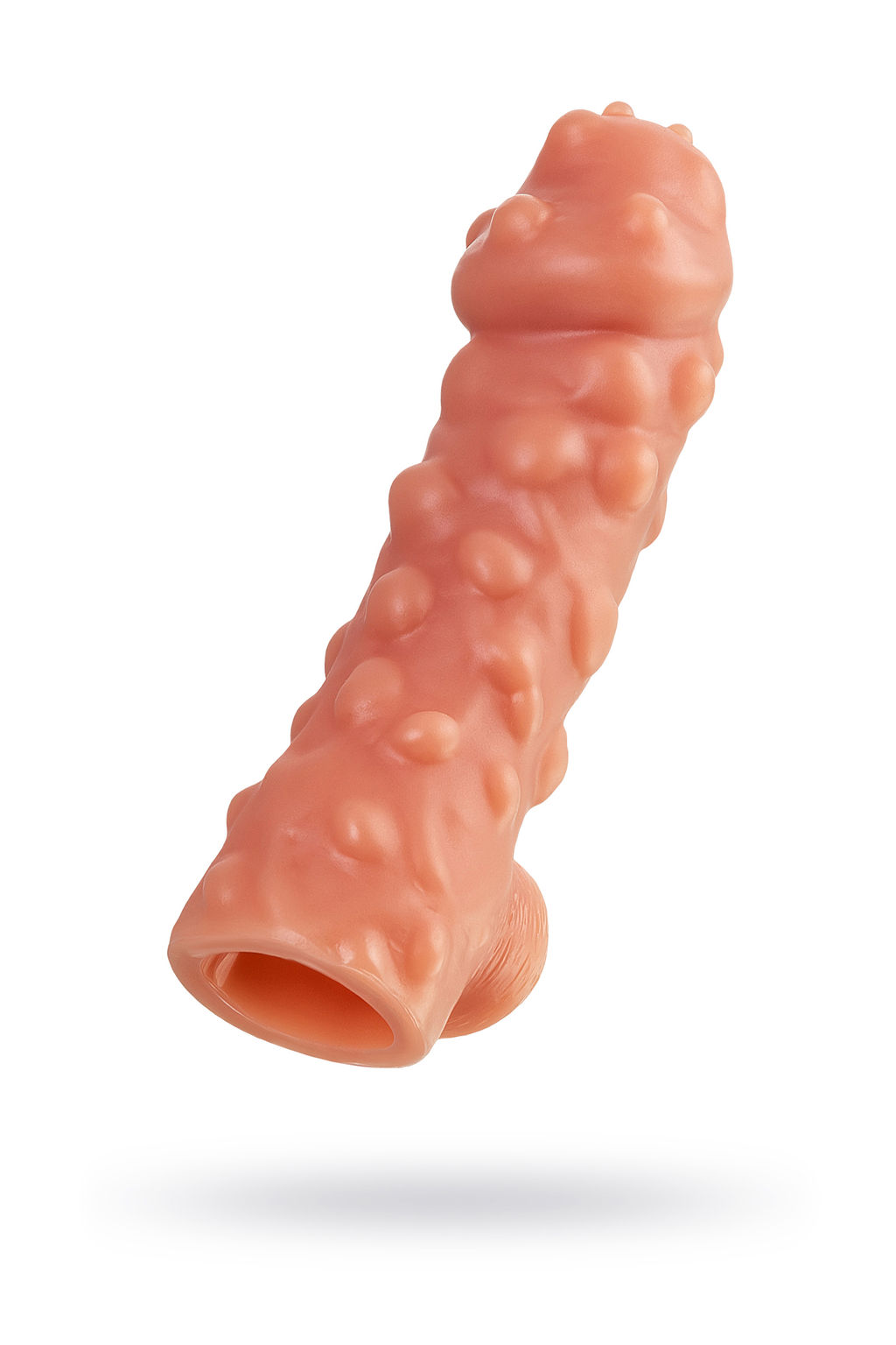 Насадка реалистичная KOKOS COCK SLEEVE 003-L с дополнительной стимуляцией, TPE, телесная, 17.6 см