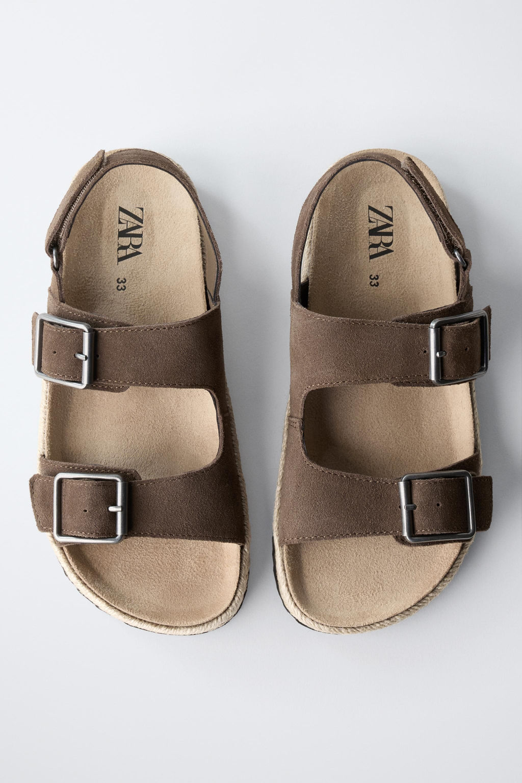 LEATHER SANDALS WITH JUTE BUCKLES - Zara фото 4