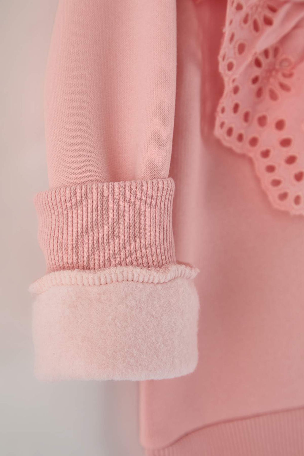 Ekru Pamuklu Duz/Basic Kal?n/Ici Polarl? Regular Orme K?z Cocuk Sweatshirt TKDAW26SW00034 - Trendyolmilla фото 9