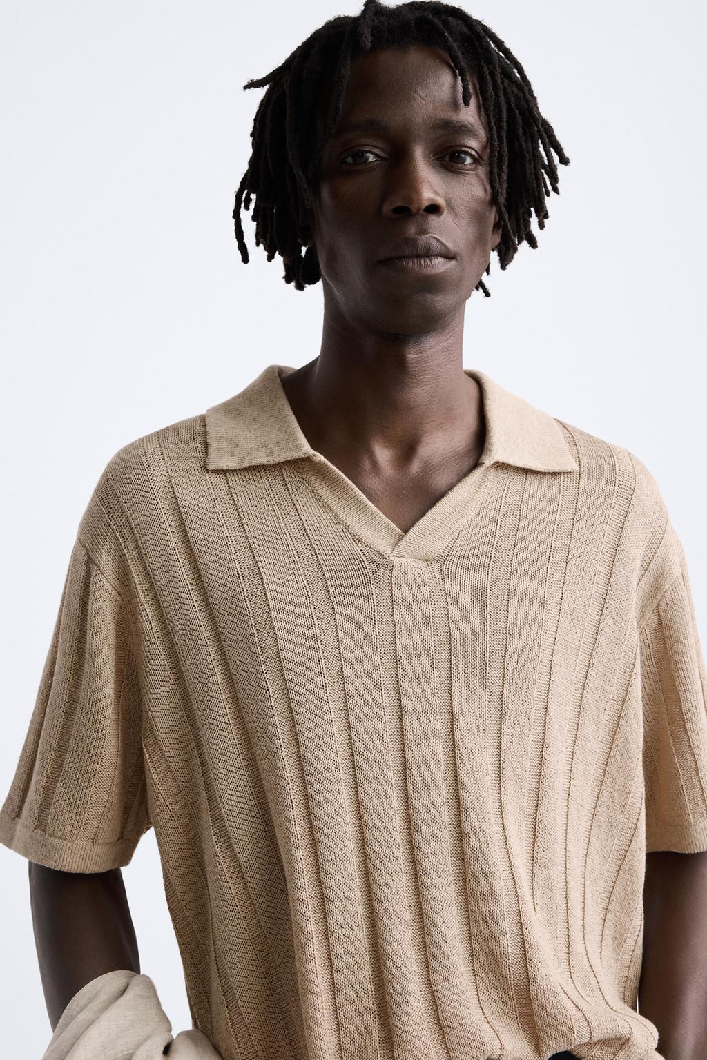 RIBBED KNIT POLO SHIRT - Zara фото 8