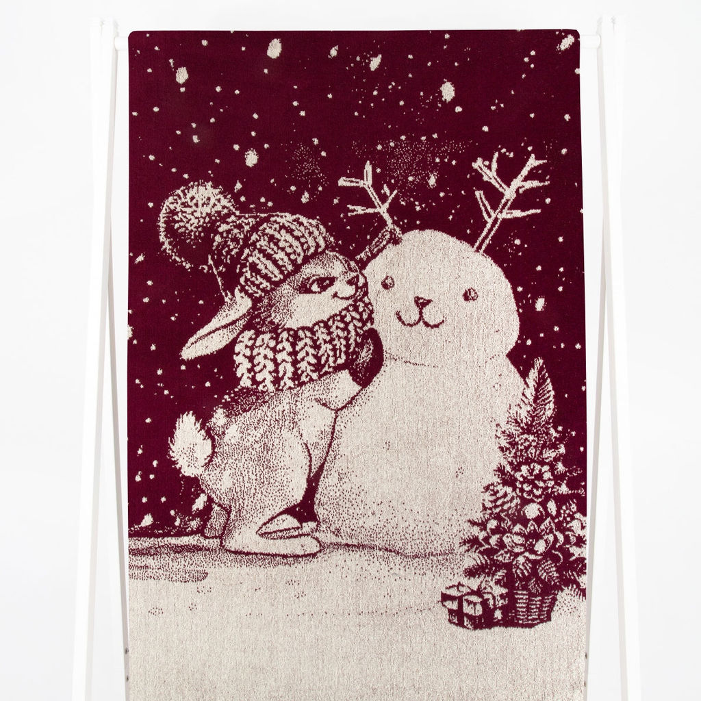 Полотенце махровое 6с102.411ж1 Зимняя забава (кр.дерево1) 67х150см