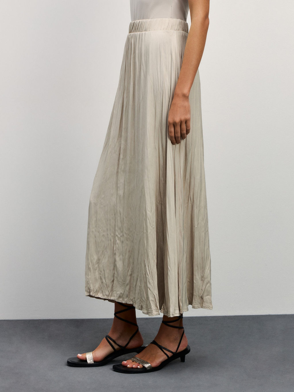 Плиссированная юбка макси / Zarina  фото 4