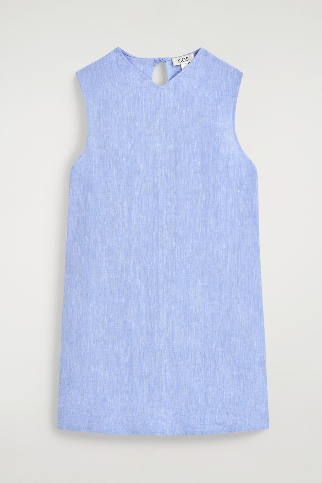 VESTIDO CORTO DE LINO CON ESPALDA DESCUBIERTA