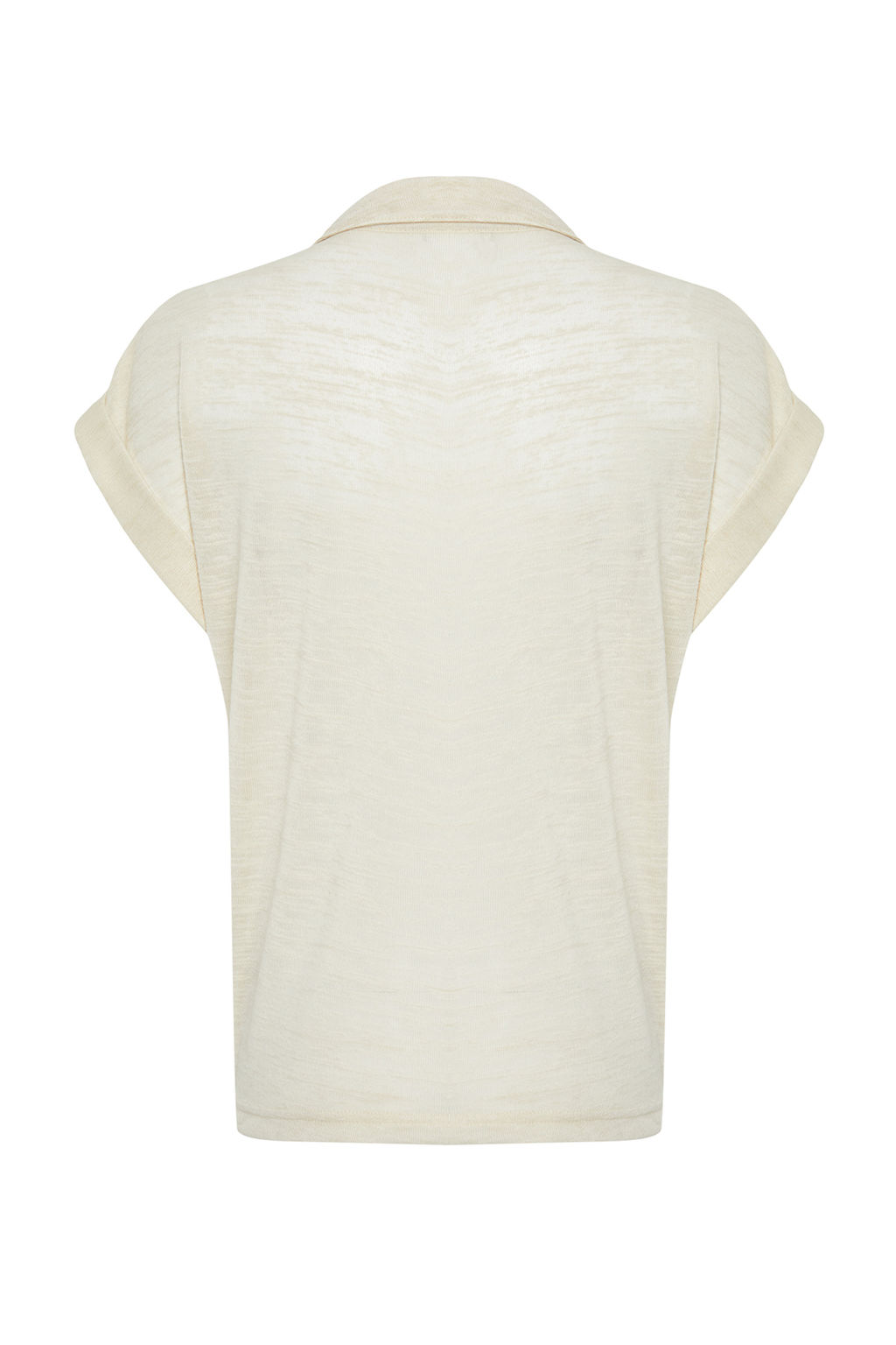 Tas Keten Gorunumlu Regular/Normal Kal?p Polo Yaka K?sa Kollu T-shirt - Trendyolmilla фото 8