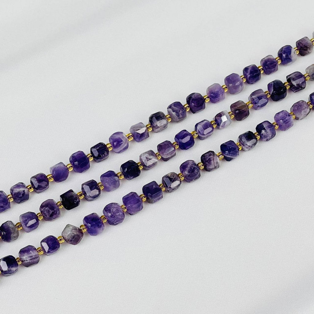 Бусины для украшений из Аметиста (42 бусины) 37 см