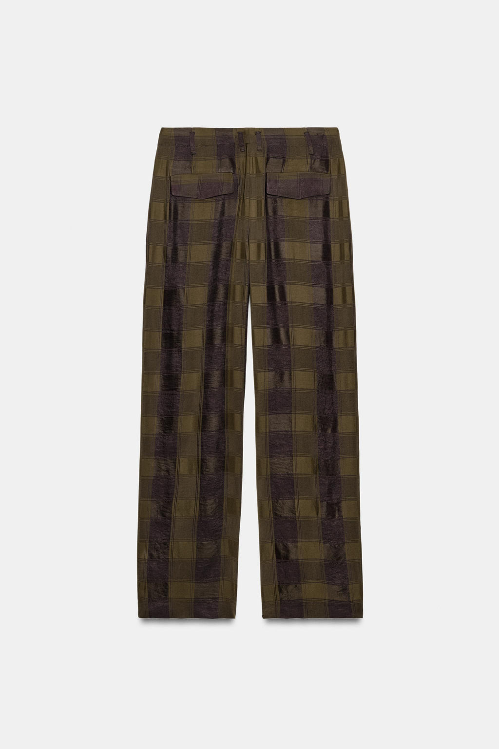 ZW COLLECTION FLOWING CHECK TROUSERS - Zara фото 13