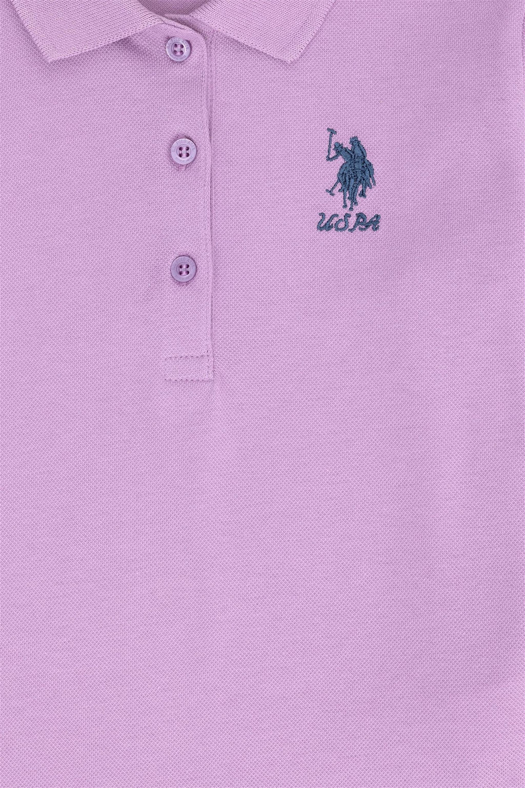 U. S. Polo Assn / Базовый свитшот сиреневого цвета с воротником-поло для девочек - U.s. polo assn фото 3