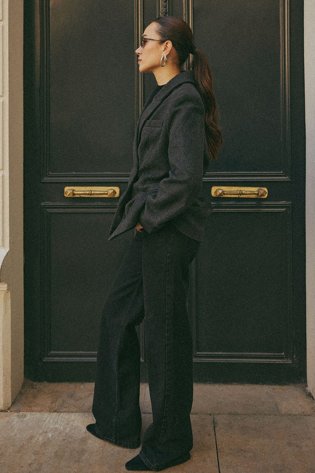 TRENDYOLMILLA Siyah Pens Detayl? Yuksek Bel Uzun Straight Jeans TWOAW23JE00345  фото 6