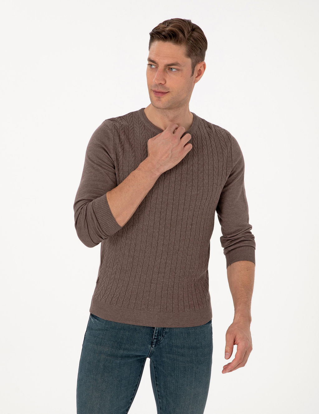 Vizon Slim Fit Bisiklet Yaka Triko Kazak - Pierre cardin фото 3