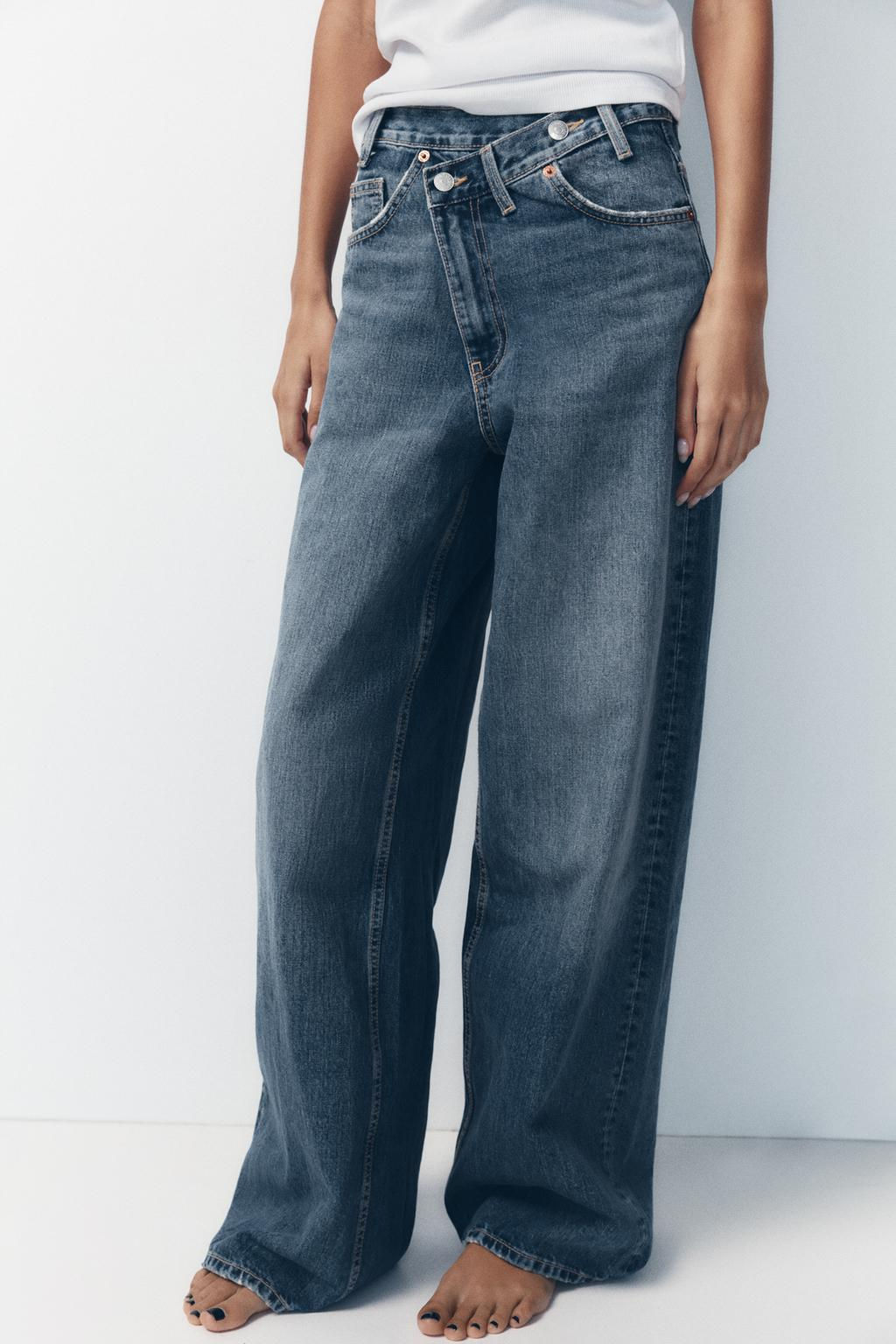 TRF MID-WAIST CROSSOVER BAGGY JEANS - Zara фото 9