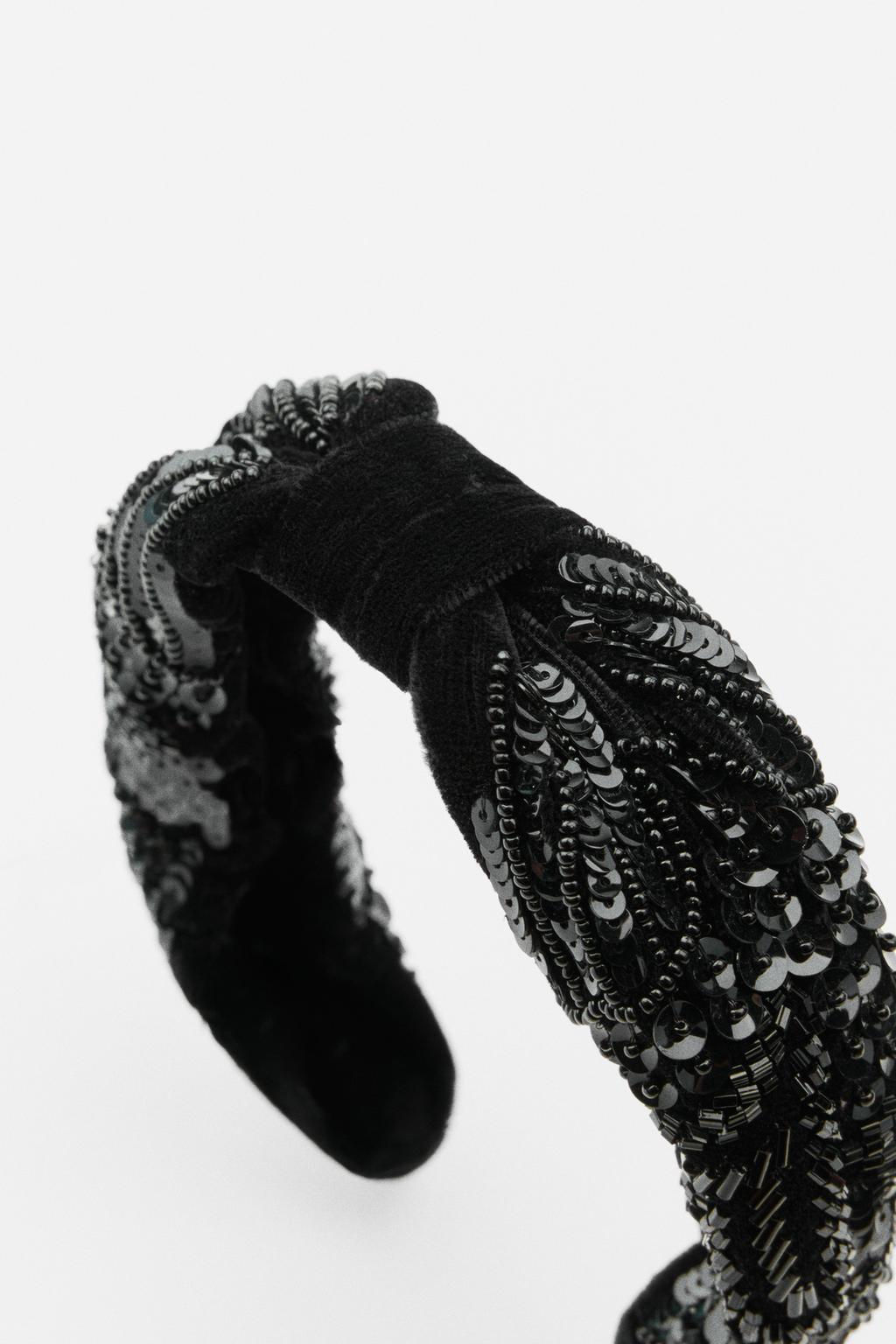 BEADED VELVET HEADBAND - Zara фото 4