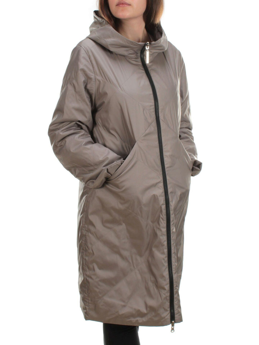 22098 DK.BEIGE Куртка демисезонная двухсторонняя женская (80 гр. синтепон)