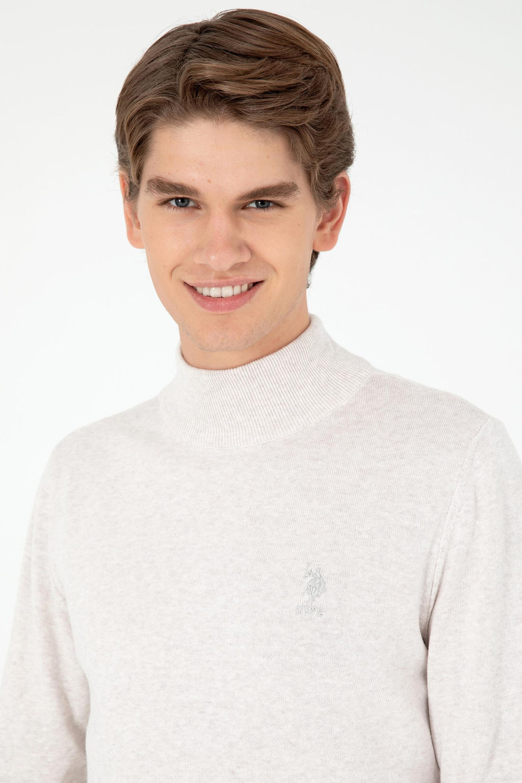 Мужской базовый свитер из каменного меланжа - U.s. polo assn фото 2