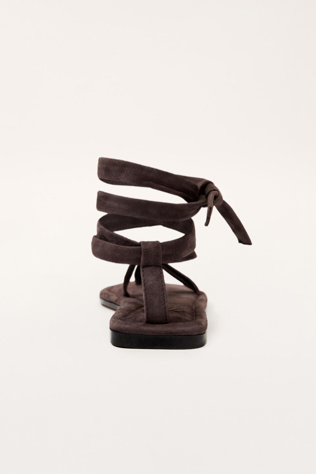 LIMITED EDITION FLAT LEATHER STRAPPY SANDALS - Zara фото 6