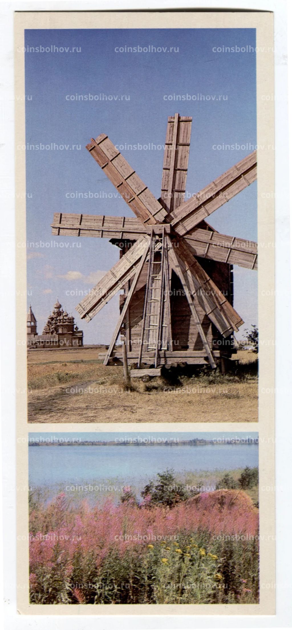 Открытка Ветряная мельница их деревни Волкоостров.XIX век. Онежское разнотравие