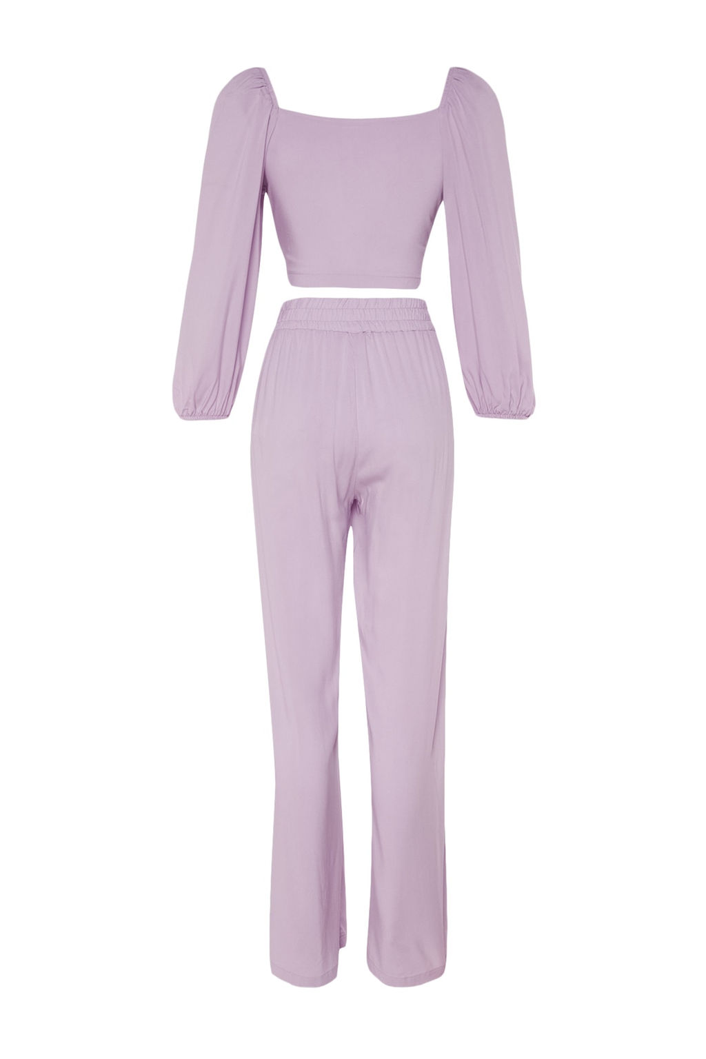 Plaj Giyim Lila Dokuma Baglama Detayl? Bluz-Pantolon Tak?m TBESS23AU00072 - Trendyolmilla фото 7