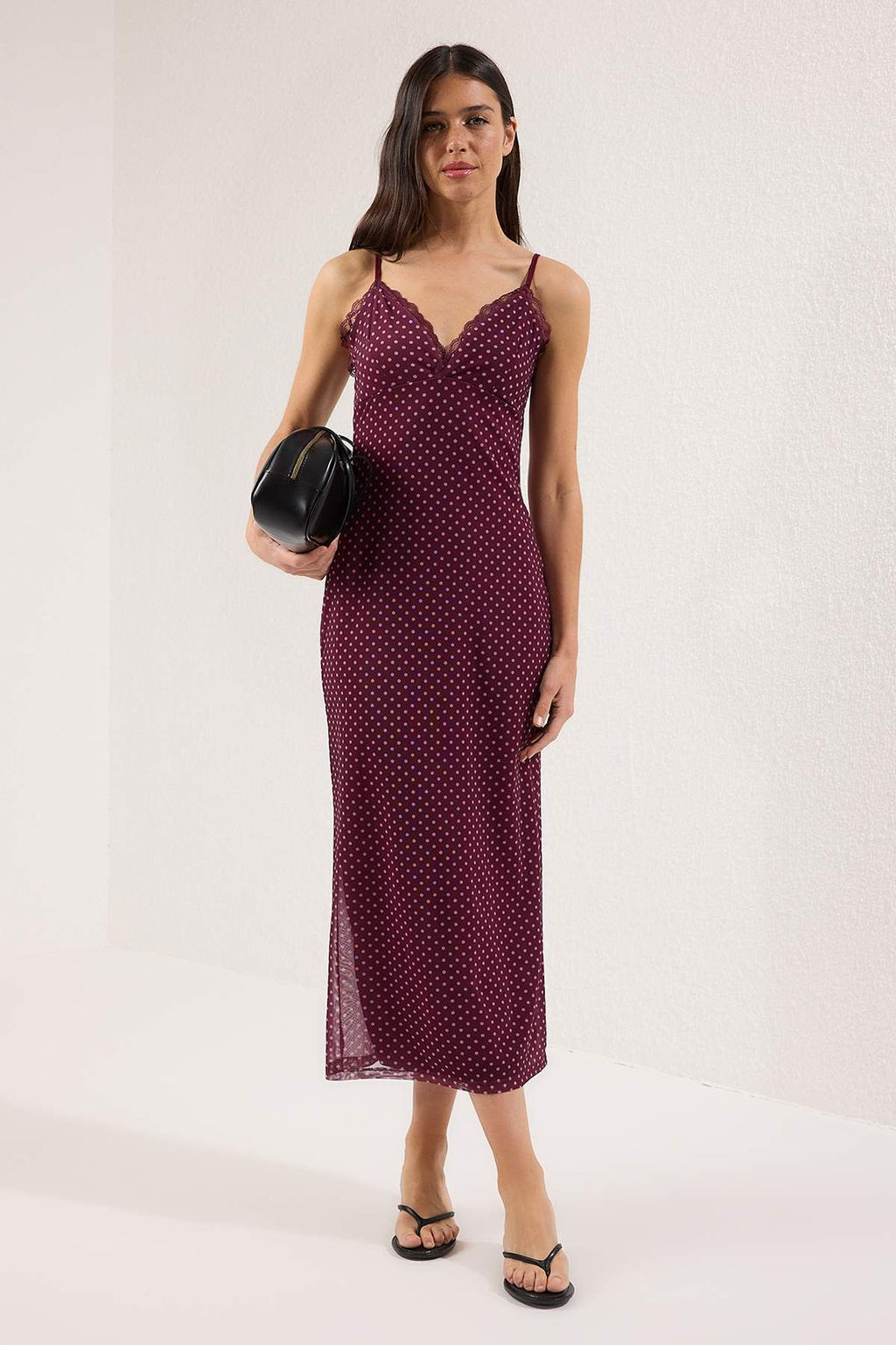 TRENDYOLMILLA Cok Renkli Cicekli Tul Dantel Detayl? Maxi Fitted/Vucuda Oturan Tul Orme Elbise TWOSS25EL00108  фото 6