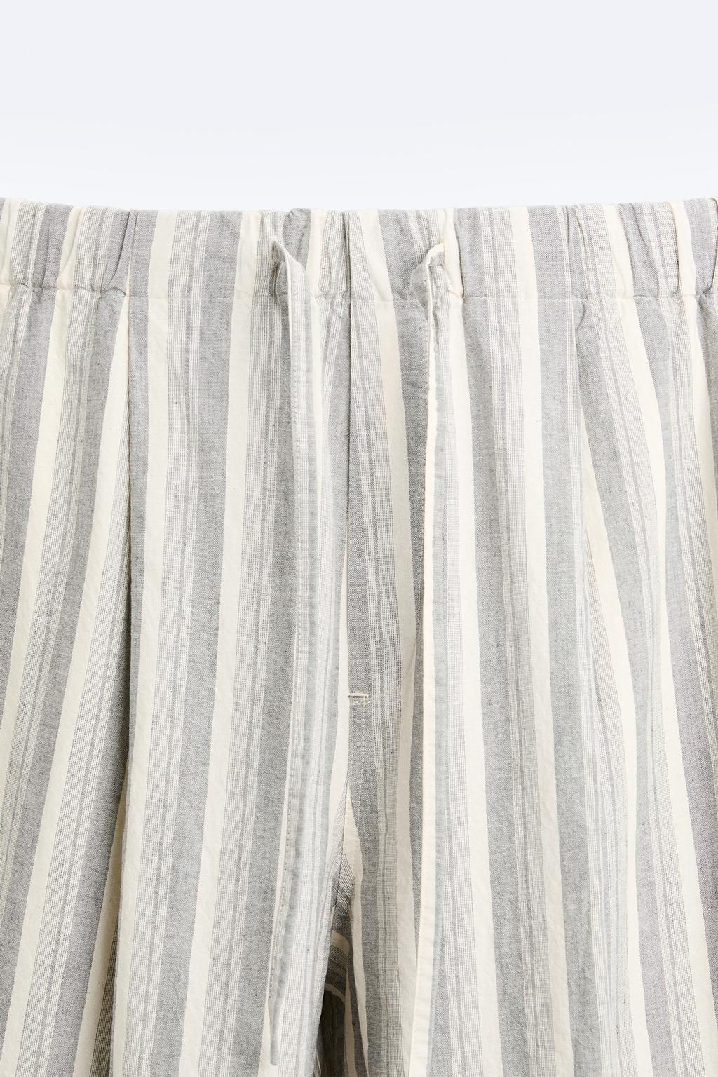 WIDE-FIT STRIPED TROUSERS - LIMITED EDITION - Zara фото 9