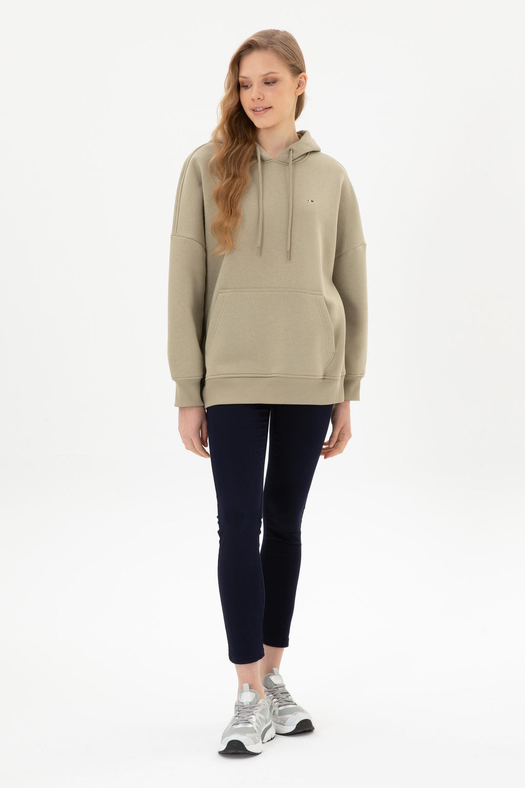 Kad_n A__k Haki Basic Sweatshirt Sepette S_rpriz _ndirim - U.s. polo assn фото 4