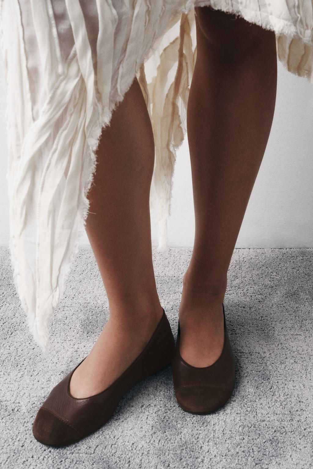 LEATHER BALLERINAS - Zara фото 2