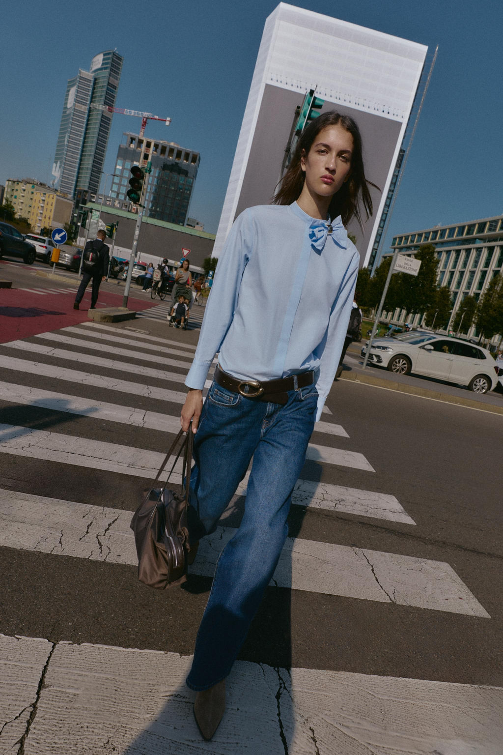 POPLIN BLOUSE WITH BOW