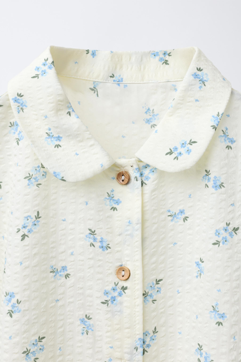 AGES 6-14/ SEERSUCKER FLORAL SHIRT AND BERMUDA PYJAMAS - Zara фото 6